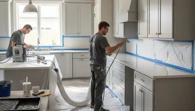 Professional cabinet painting in Oak Park, IL transforming kitchen cabinets with expert refinishing