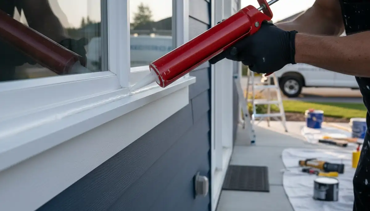 Professional exterior caulking and sealing on Oak Park IL home for weatherproof protection