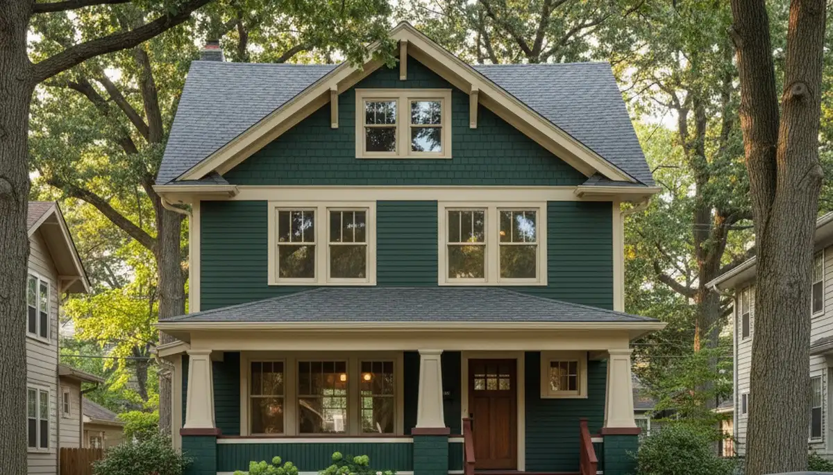 Freshly painted Oak Park IL home exterior with smooth, weather-resistant finish by local house painters