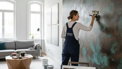 Professional faux painting and decorative wall finish in Oak Park, IL home interior by local experts