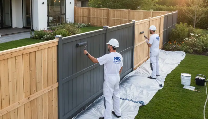 Professional fence painting in Oak Park, IL by expert painters using durable exterior coatings