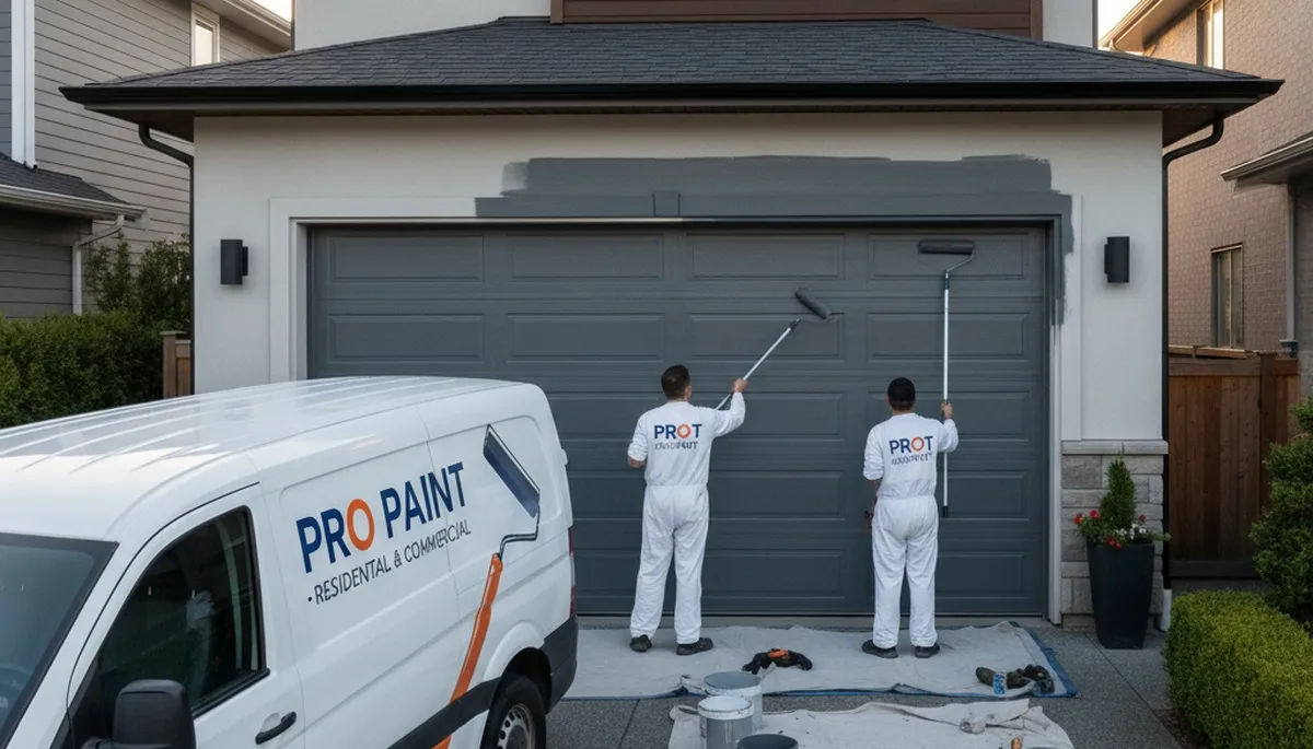 Professional garage door painting in Oak Park IL by expert house painters for lasting curb appeal