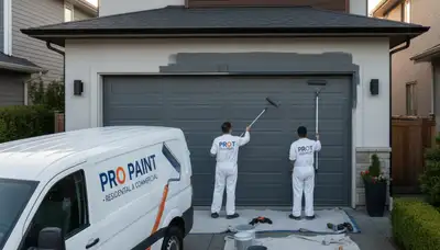 Professional garage door painting in Oak Park IL by expert house painters for lasting curb appeal