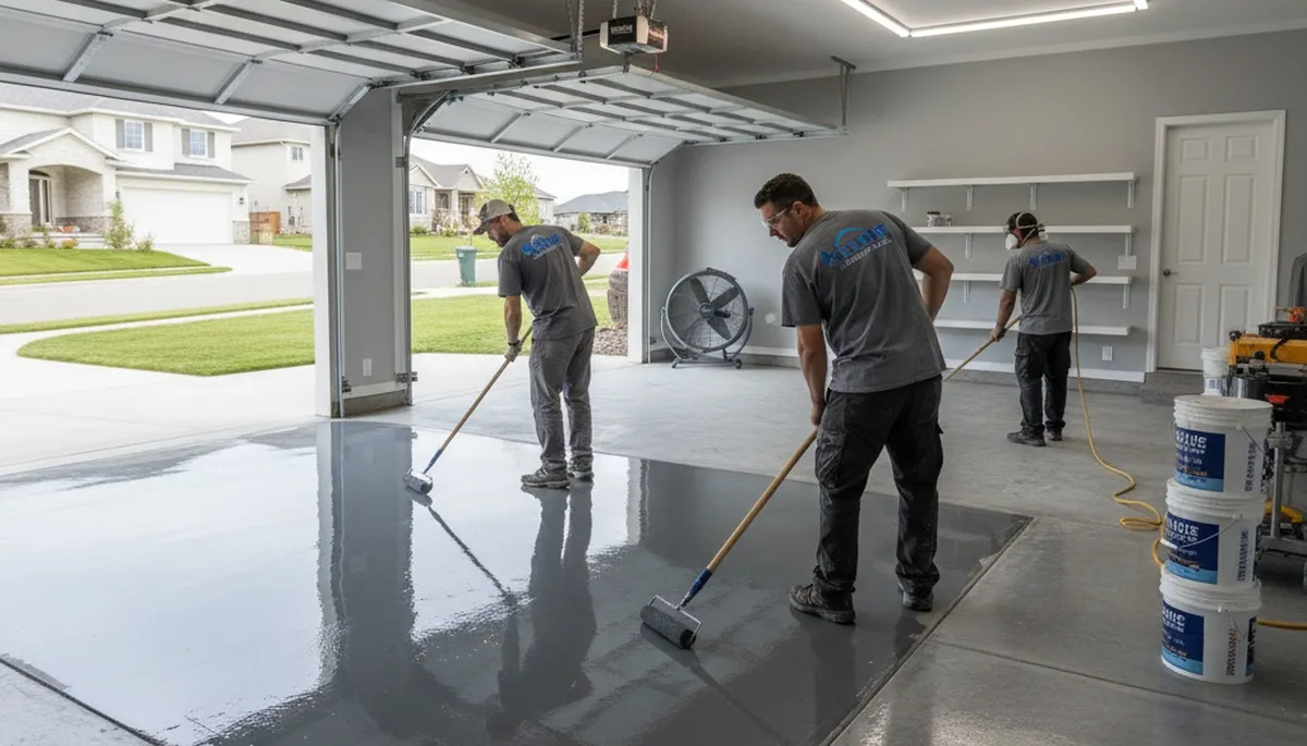 Professional epoxy garage floor coating in Oak Park IL by expert house painters