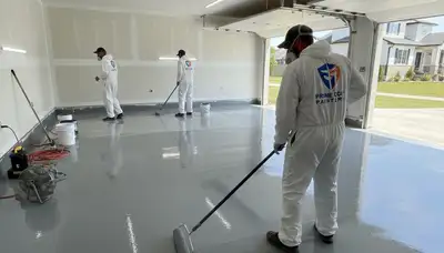 Professional epoxy garage floor coating in Oak Park, IL applied by local house-painting experts
