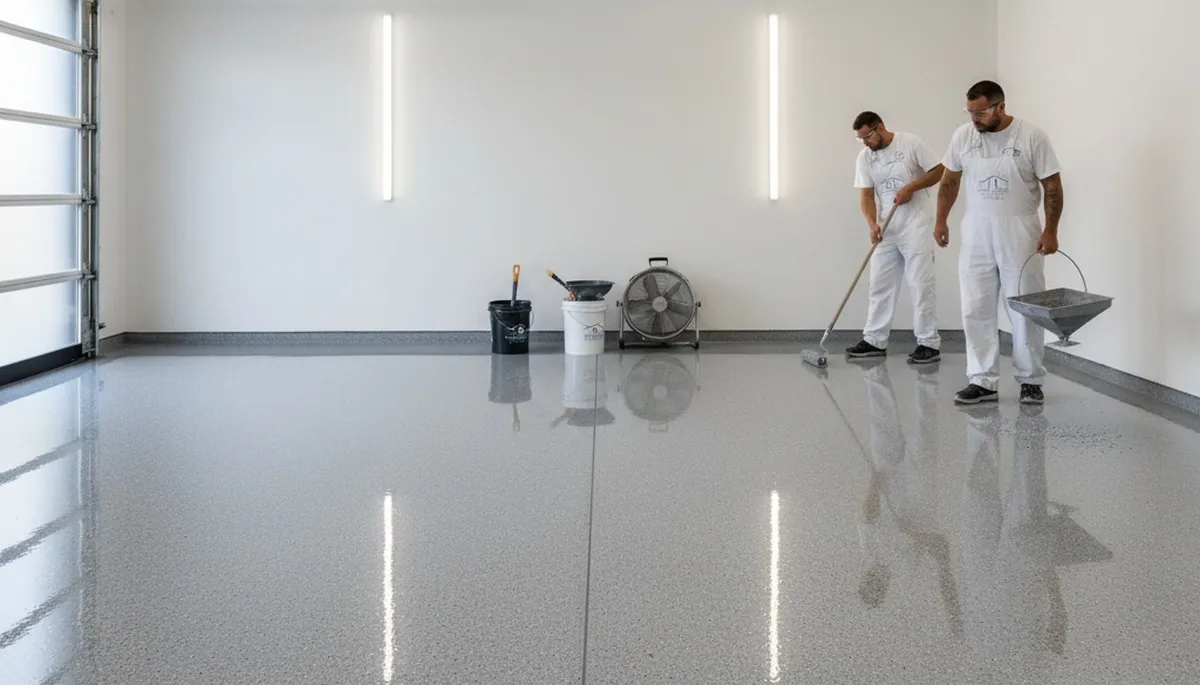 Professional epoxy garage floor coating in Oak Park, IL by local house-painting experts