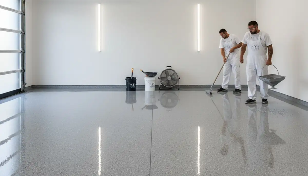 Professional epoxy garage floor coating in Oak Park, IL by local house-painting experts