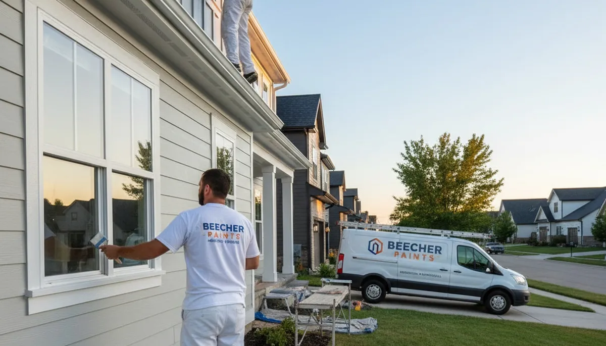 Professional house painters enhancing home exterior in Oak Park, IL
