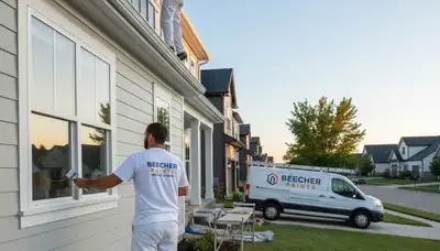 Professional house painters enhancing home exterior in Oak Park, IL