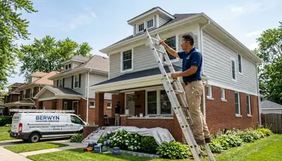 Professional house painters in Oak Park IL painting residential exterior siding