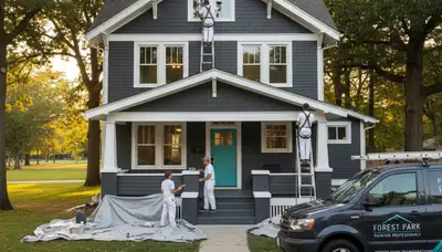 House painting service in Oak Park, IL by Paintingoakparkil.com for residential exterior and interior painting