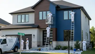 Professional house painting service on residential home exterior in Oak Park, IL