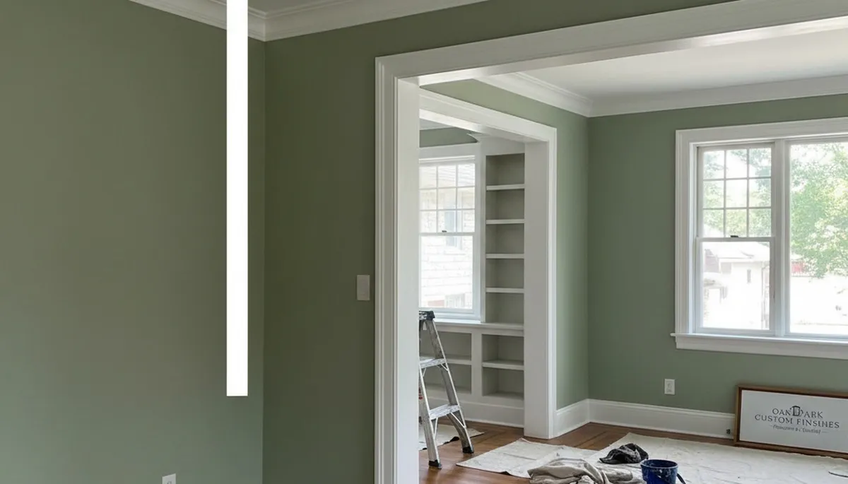 Professional interior trim painting with clean lines and sharp edges in an Oak Park, IL home