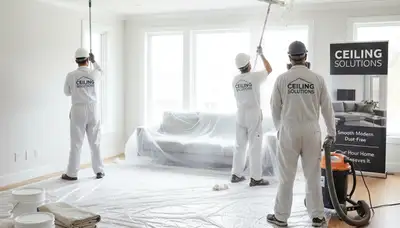 Professional popcorn ceiling removal at a home in Oak Park, IL by expert house painters