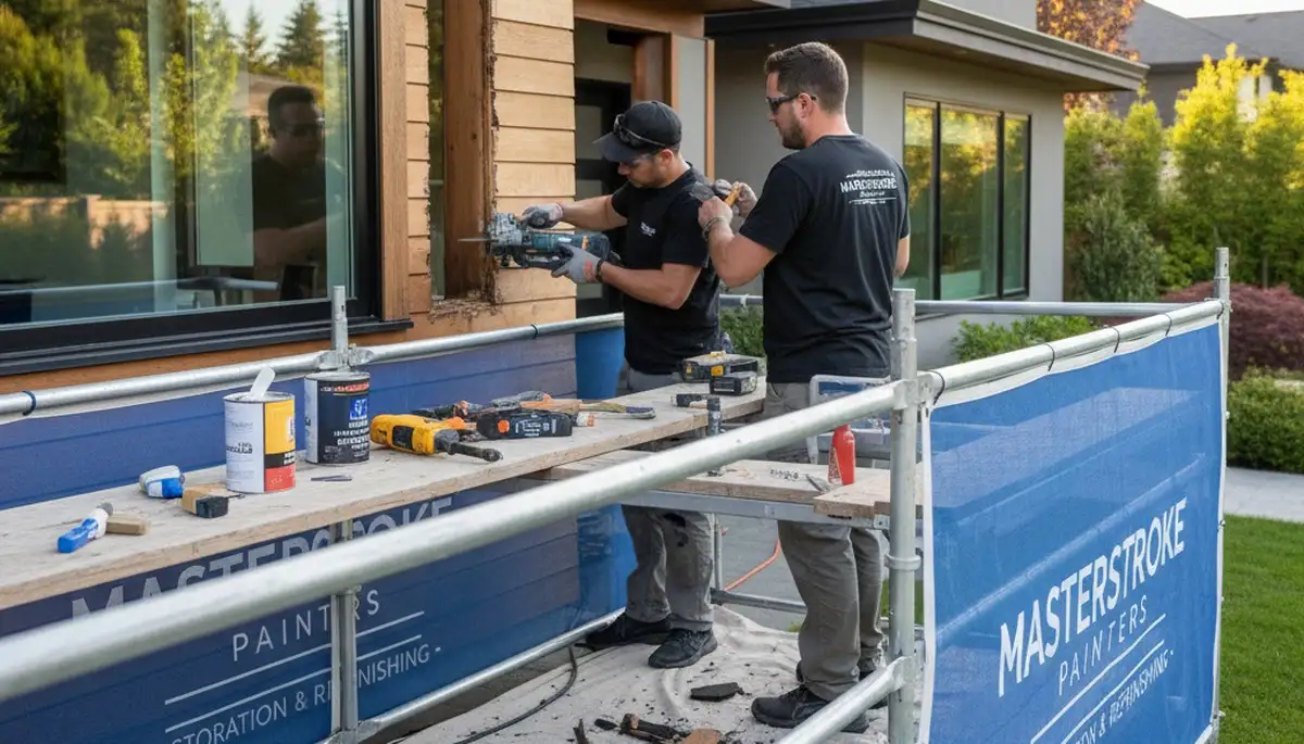 Professional wood rot repair on Oak Park IL home exterior by local painting and restoration experts